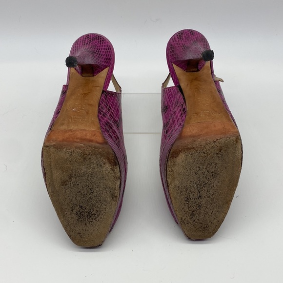 JIMMY CHOO PINK SNAKESKIN SHOES SZ 38.5 - Picture 3 of 4